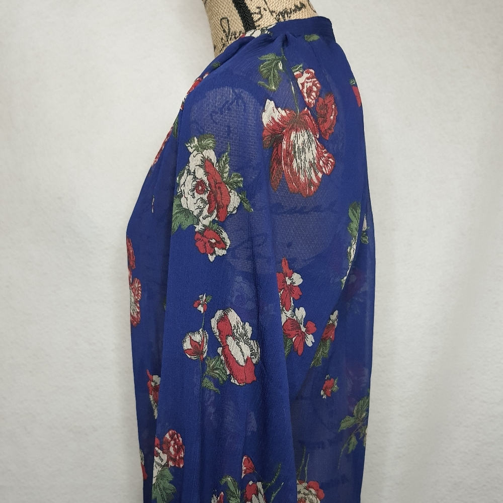 New Lucky Brand Sheer Floral Blouse Small - Picture 2 of 5